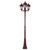 Turin Triple Head Tall Post Light - Burgundy Finish / B22