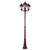 Turin Triple Head Tall Post Light - Burgundy Finish / B22