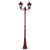 Turin Twin Head Tall Post Light - Burgundy Finish / B22