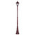 Turin Single Head Tall Post Light - Burgundy Finish / B22