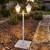Colonial Twin Head Medium Post Light - White Finish B22 Made In Italy