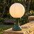Contemporary 25cm Sphere Pillar Mount Green Finish E27 Made In Italy