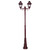 Avignon Twin Head Tall Post Light - Burgundy Finish / B22