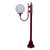 Lisbon 25cm Sphere Curved Arm Short Post Light - Burgundy Finish / E27