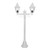 Paris Twin Head Short Post Light - White Finish / B22