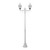Paris Twin Head Medium Post Light - White Finish / B22