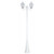 Chester Twin Head Curved Arm Tall Post Light - White Finish / B22