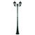 Chester Twin Head Curved Arm Tall Post Light - Green Finish / B22