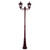 Chester Twin Head Tall Post Light - Burgundy Finish / B22