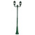 Vienna Twin Head Tall Post Light - Green Finish / B22