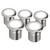 Five Pack 12V 3W LED Deck Lights - Stainless Steel Finish / White LED