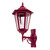 Turin Large Upward Wall Light - Burgundy Finish / B22