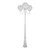 Lisbon Triple 30cm Spheres Curved Arms Tall Post Light - White Finish / E27