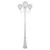 Lisbon Triple 25cm Spheres Curved Arms Tall Post Light - White Finish / E27