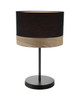 Black and Timber Table Lamp Chic Drum E27 470mm 72W Black and Timber Table Lamp Chic Drum E27 470mm 72W