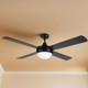132cm 52-inch Black AC Ceiling Fan With Light 3 Speed 4 Blade 54W 132cm 52-inch Black AC Ceiling Fan With Light 3 Speed 4 Blade 54W