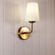 Wall Light Satin Brass Metal Tapered Glass E27 60W Wall Light Satin Brass Metal Tapered Glass E27 60W