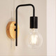 Wall Light Black Timber Mount E27 60W Wall Light Black Timber Mount E27 60W