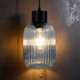 Pendant Light Black Clear Glass 14cm E27 40W Pendant Light Black Clear Glass 14cm E27 40W