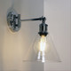 Wall Light Chrome Metal Swing Arm Clear Glass E27 60W Wall Light Chrome Metal Swing Arm Clear Glass E27 60W