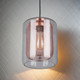 Glass Pendant Industrial Style With Copper Cage Glass Pendant Industrial Style With Copper Cage