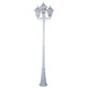 Turin Triple Head Tall Post Light - White Finish / B22 Turin Triple Head Tall Post Light - White Finish / B22