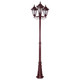 Turin Triple Head Tall Post Light - Burgundy Finish / B22 Turin Triple Head Tall Post Light - Burgundy Finish / B22