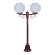 Siena Twin 30cm Spheres Short Post - Burgundy Finish / E27 Siena Twin 30cm Spheres Short Post - Burgundy Finish / E27