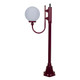 Lisbon 25cm Sphere Curved Arm Short Post Light - Burgundy Finish / E27 Lisbon 25cm Sphere Curved Arm Short Post Light - Burgundy Finish / E27