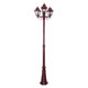 Paris Triple Head Tall Post - Burgundy Finish / B22 Paris Triple Head Tall Post - Burgundy Finish / B22