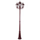 Chester Three Head Tall Post Light - Burgundy Finish / B22 Chester Three Head Tall Post Light - Burgundy Finish / B22