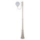 Lisbon 25cm Sphere Curved Arm Tall Post Light - Beige Finish / E27 Lisbon 25cm Sphere Curved Arm Tall Post Light - Beige Finish / E27