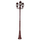 Vienna Triple Head Tall Post - Burgundy Finish / B22 Vienna Triple Head Tall Post - Burgundy Finish / B22