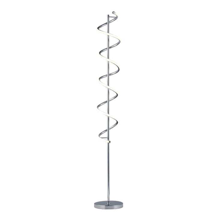 Swirl LED Floor Lamp In Chrome Finish 1000lm 3000K 21W