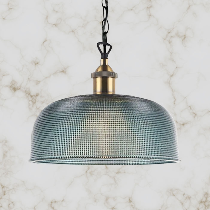 Pendant Blue Glass Industrial Vintage Style 270mm Lighting Style