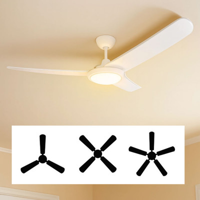 142cm 56-inch White DC Ceiling Fan With Light Remote Control ...