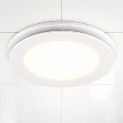 White Exhaust Fan 35W With Timer and 15W Tri-CCT LED Light 1100lm 27cm ...