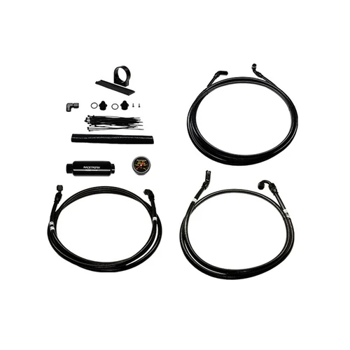 Fuel Line Kit SS Black RF QD For aftermarket Fuel Rails