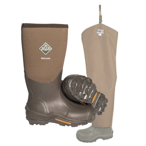 Muck Wetland Boot with Snake Protector Chaps by Dan's Hunting Gear