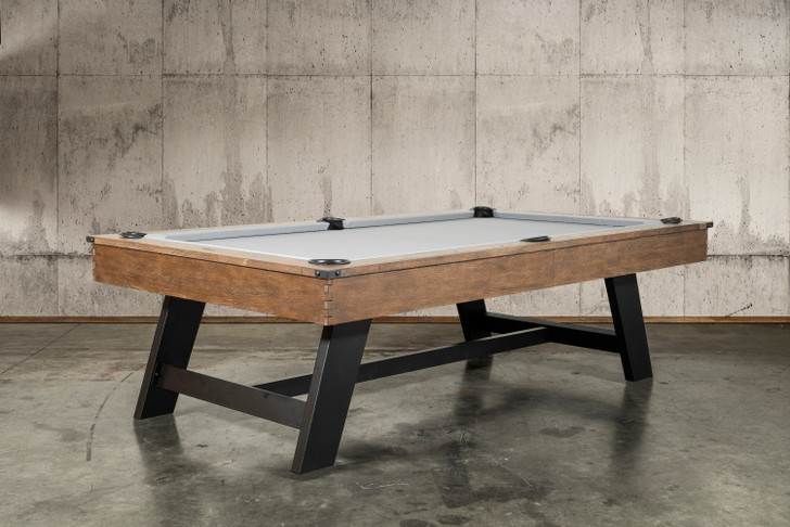 Hunter Slate Pool Table w Dining Top Option | Brushed Walnut w Metal Legs
