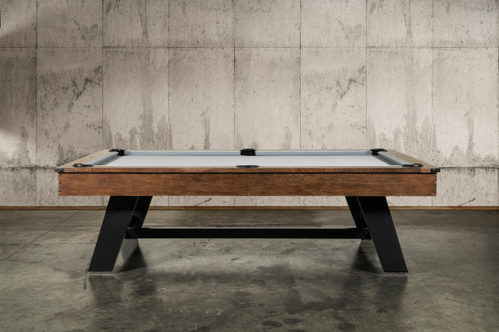 Hunter Slate Pool Table w Dining Top Option | Brushed Walnut w Metal Legs