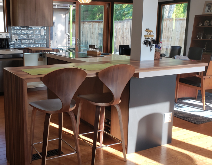 Mid-Century Modern Rustic Walnut Edge Grain with a Waterfall ||HAPS-Free Polyurethane Finish 