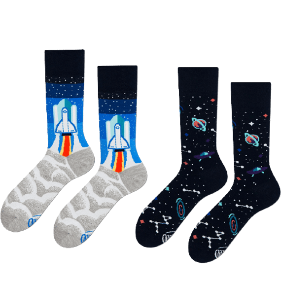 סט 2 זוגות גרביים בעיצוב חלל