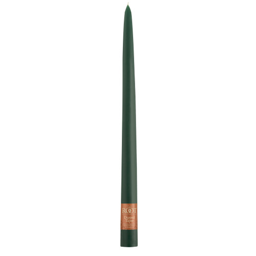 12" Dipped Taper Candle Dark Green Single Candle
