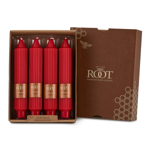 7" Grecian Collenette Red Box of 4 Candles