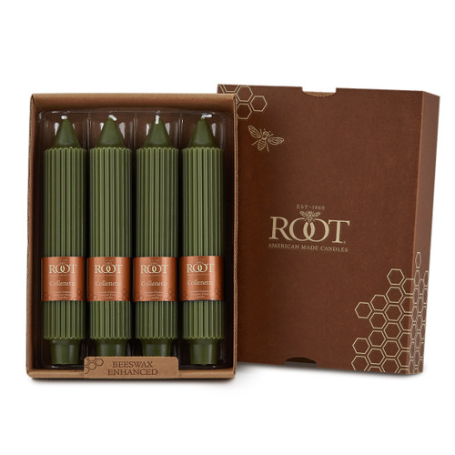 7" Grecian Collenette Dark Olive Box of 4 Candles