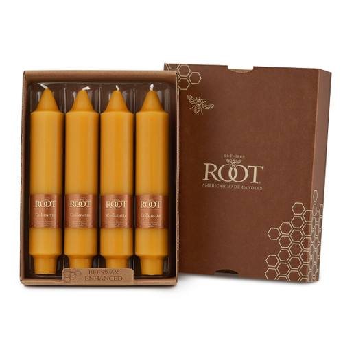 7" Smooth Collenette Butterscotch Box of 4 Candles