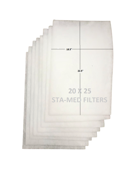 Sta-med and Sta-Med replacement pads fit any 1 electronic air cleaner, with a center charging screen and a model designation of Cimatec Airscreen 1000, Amana A1EAC, Goodman G1EAC, Totaline Star Series CG1000, Respicaire or ESSA HELP. When used in these filters, the pads effortlessly trap airborne particles smaller than .03 microns in size. The pads also have very low pressure drop, which means they SAVE MONEY in furnace operating costs.