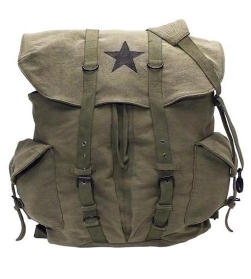 Rothco Vintage Weekender Canvas Backpack with Star