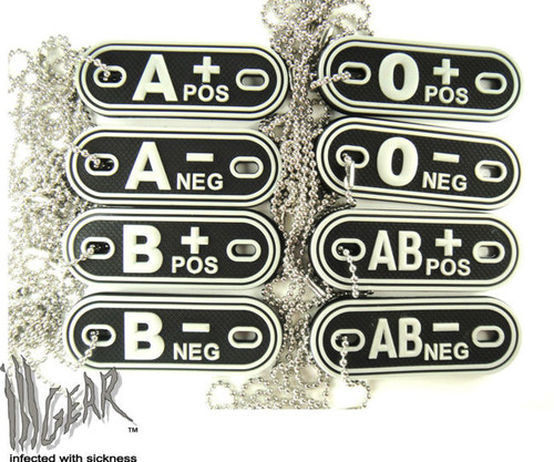 JTG Set Blood Type Tactical Tag KeyChain